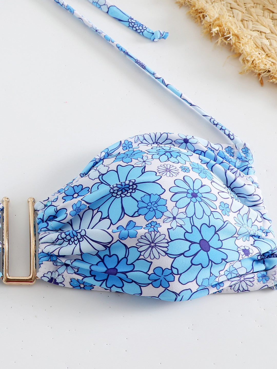 Dame Floralprint Bandeau Bikini-Sæt Stilla 1750838556