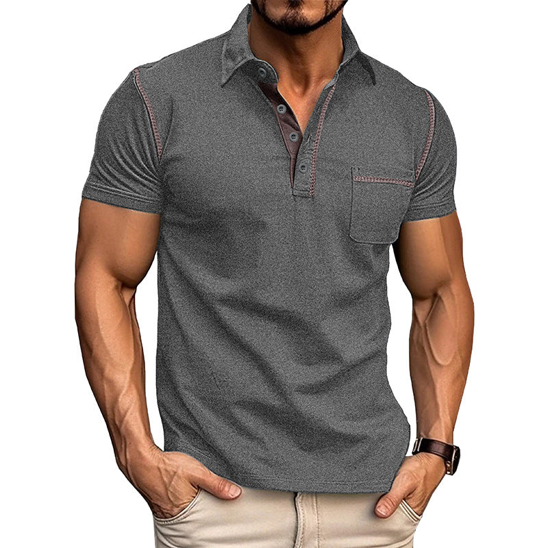 Herren kortærmet polo t-shirt med moderne snit og praktisk brystlomme Stilla