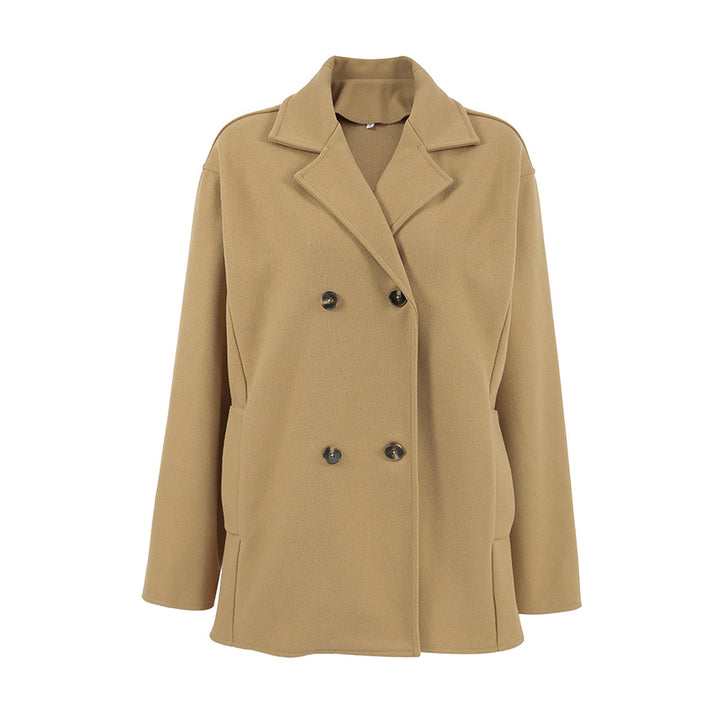 Dame Dobbelt-frontet Oversized Jakke med elegant Snit Stilla