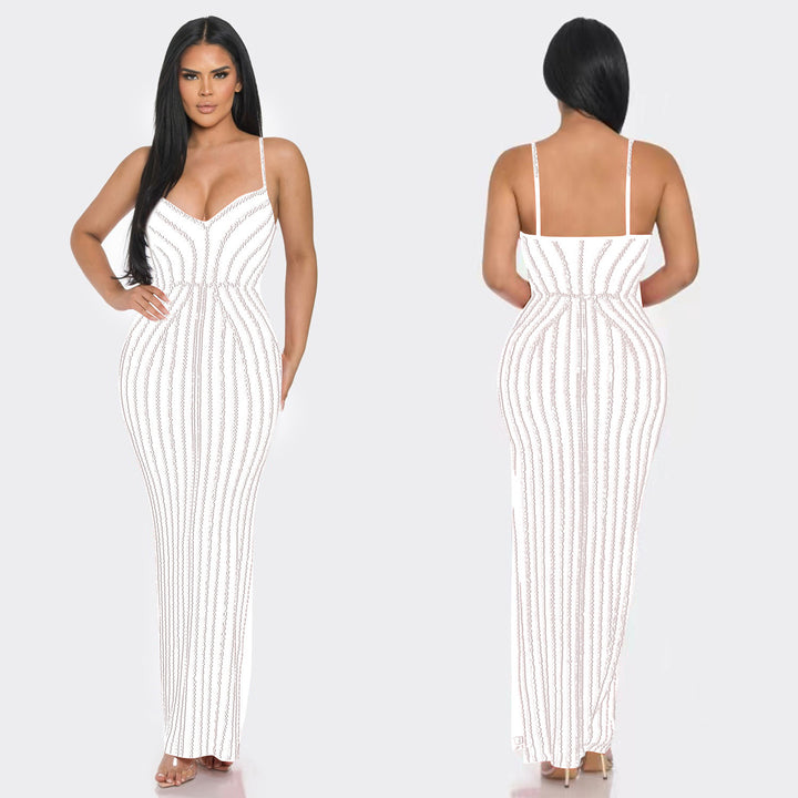 Dame Bodycon Aftenkjole med strapless glitrende detaljer Stilla