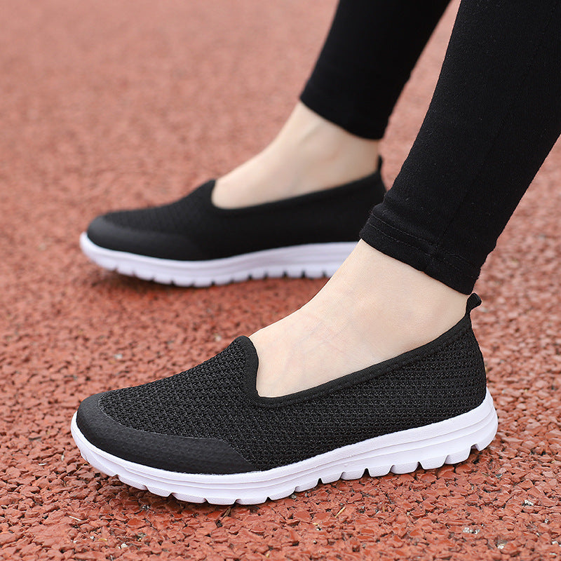 Dame Slip-On Komfort Sneakers med åndbart strik-overmateriale Stilla