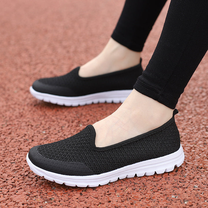 Dame Slip-On Komfort Sneakers med åndbart strik-overmateriale Stilla