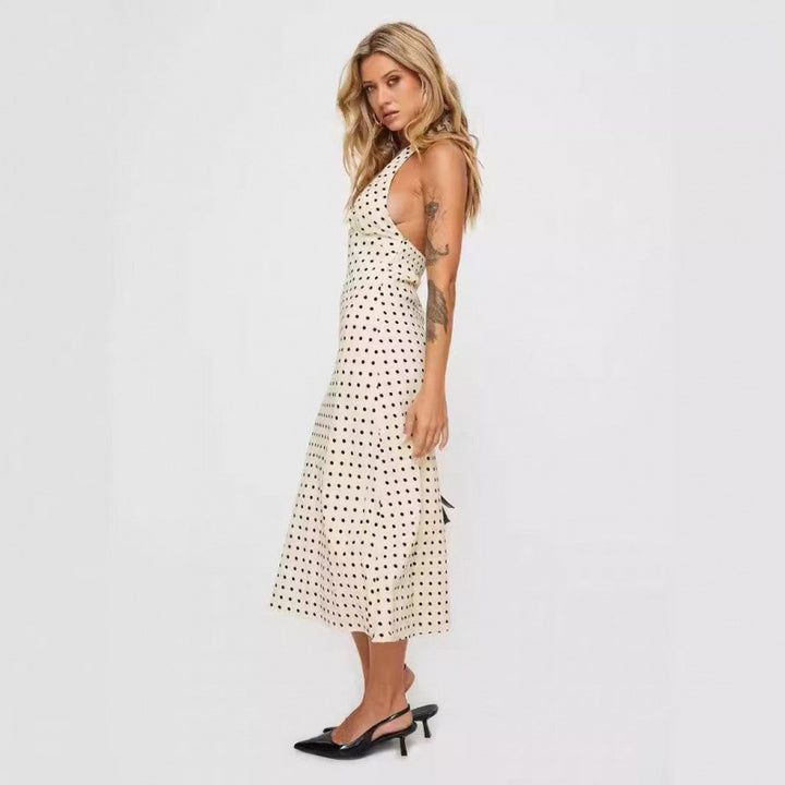 Dame Polka Dot Midi Kjole Stilla