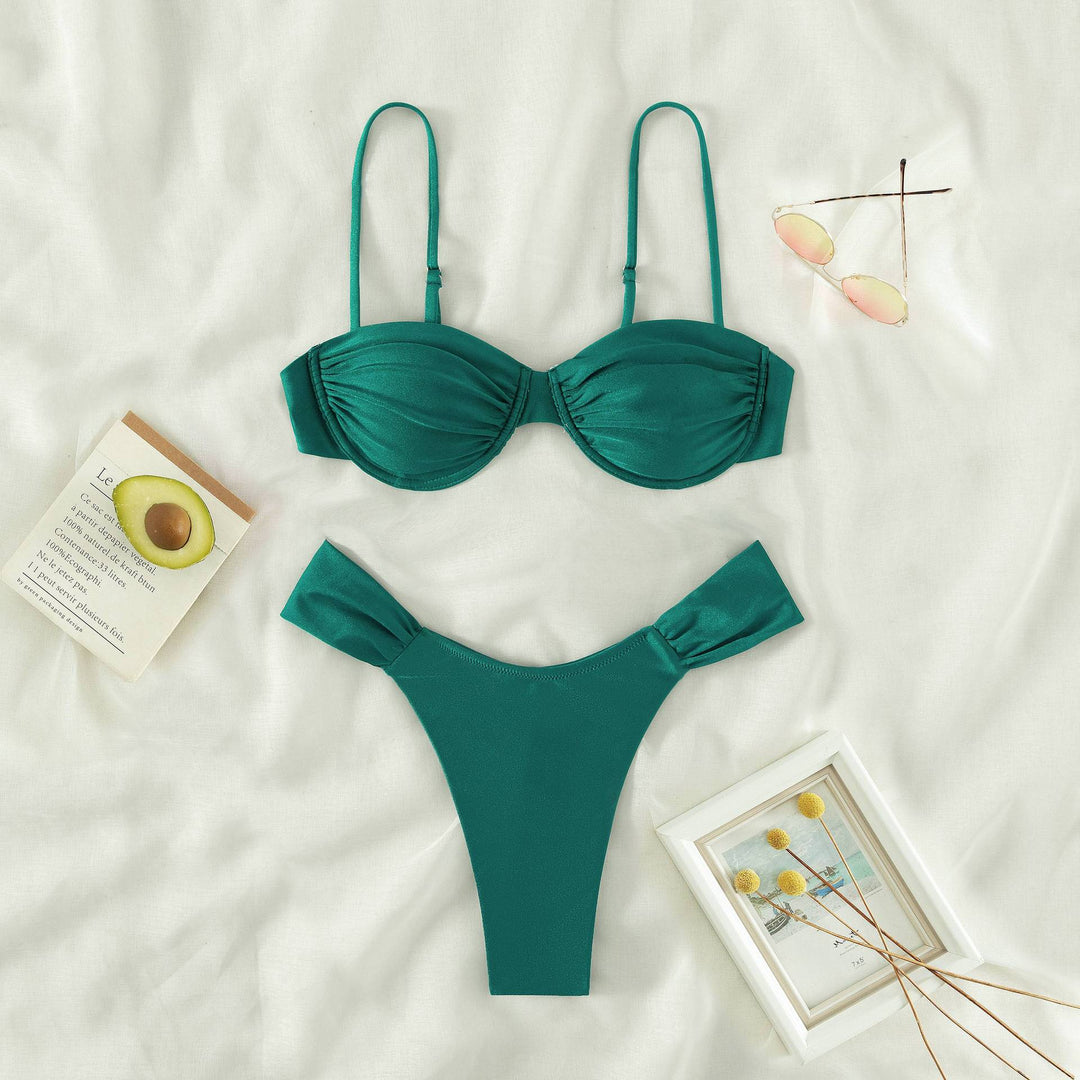 Dame bikini-sæt med elegant balconette-overdel og højskåren trusse Stilla