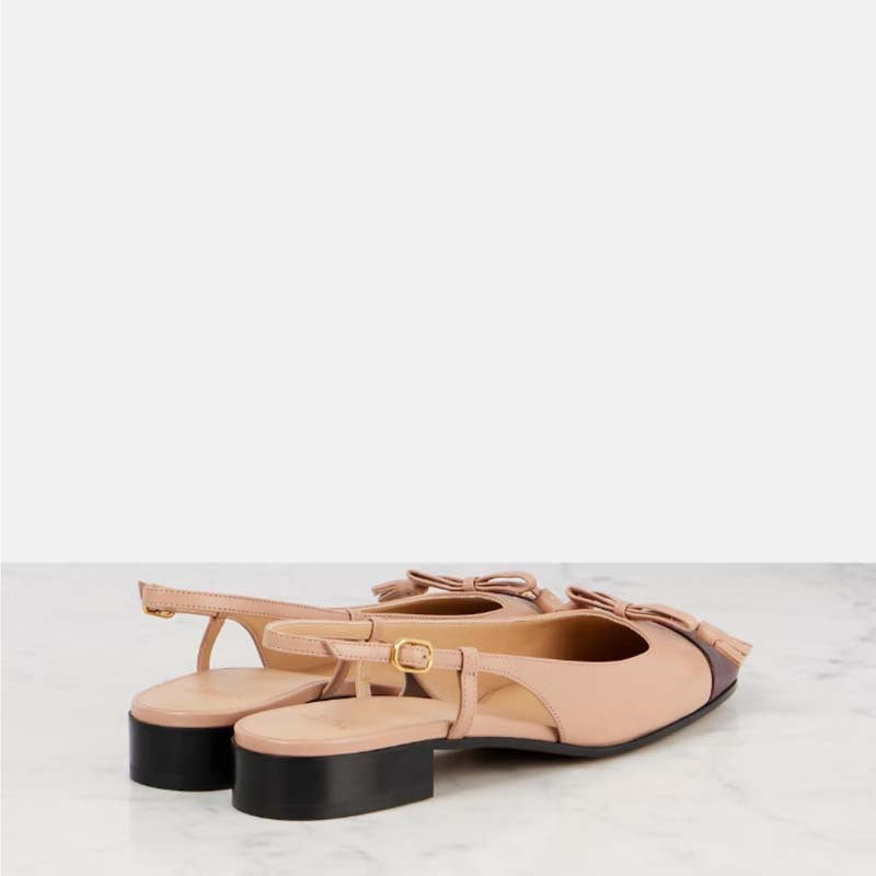 Femme Stilfulde Slingback Ballerinaer med Dekorativ Sløjfe Stilla