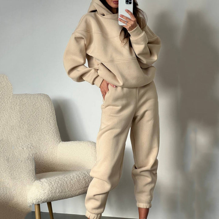 Dame afslappet sweatpants sæt med oversized hættetrøje Stilla