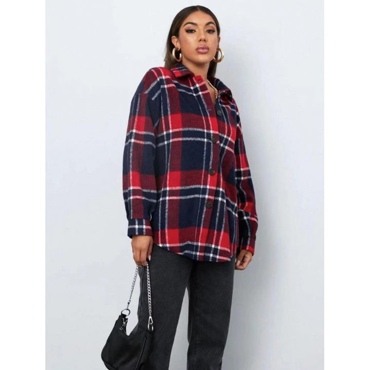 Dame Ruted Flannel skjortejakke i Oversized-stil Stilla