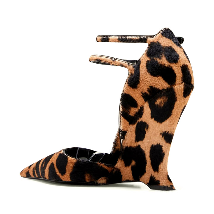 Femme Elegante Syntetisk Skindsål Wedge Pumps Stilla