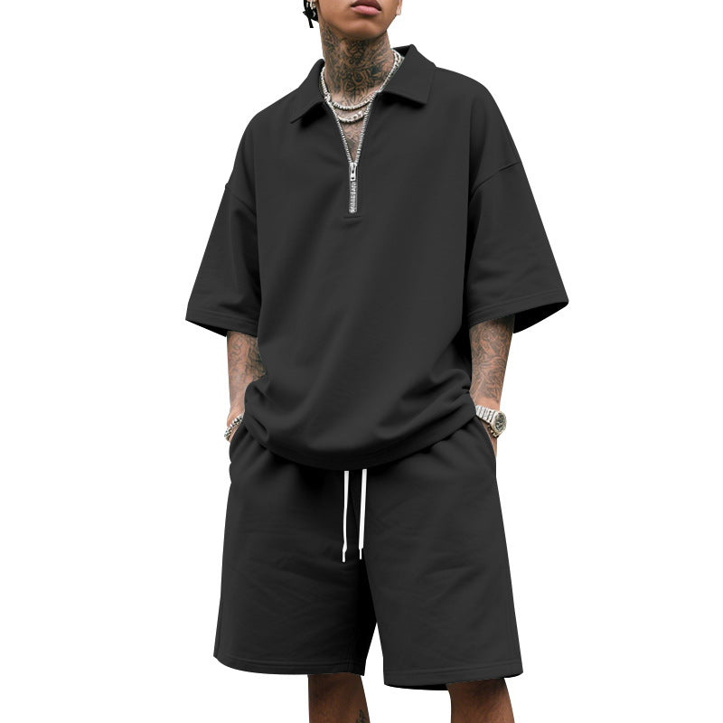 Herrer afslappet kortærmet polo shirt og shorts sæt Stilla