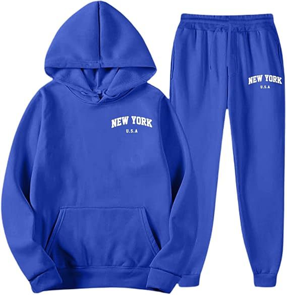 Dame Hooded Sweat Suit med høj kvalitet materiale og moderne bogstaver Skovae