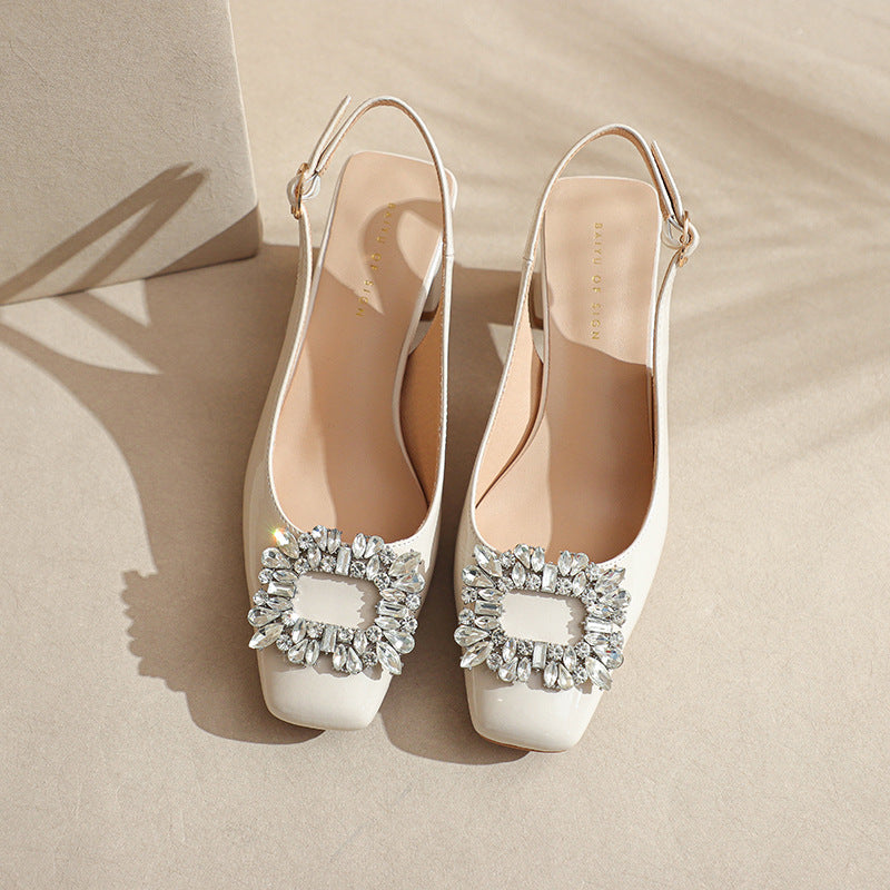 Damens Slingback Blokhæle Pumps med glitrende dekoration Stilla