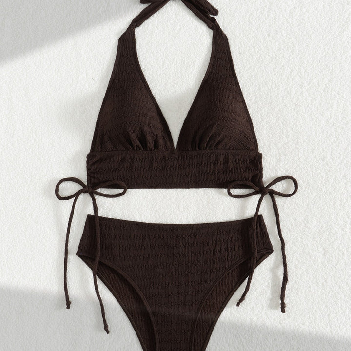 Dame Triangle-Bikini-Sæt med justerbare bindebånd og høj talje Stilla