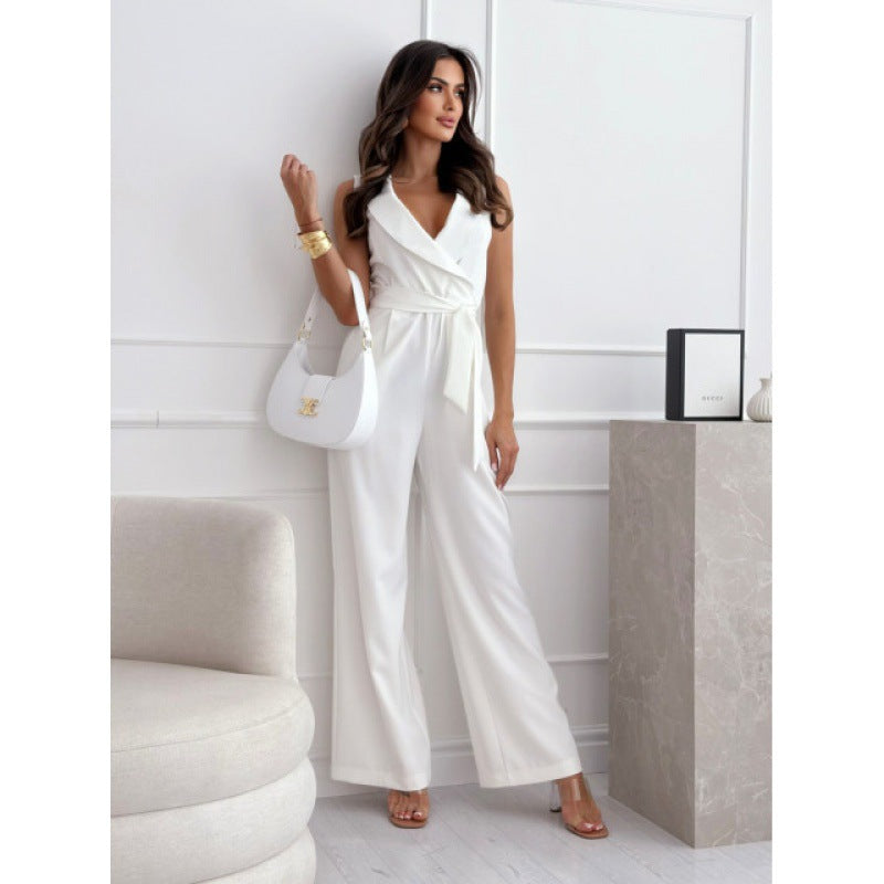 Dame elegant indpakning jumpsuit med bæltetaske Stilla