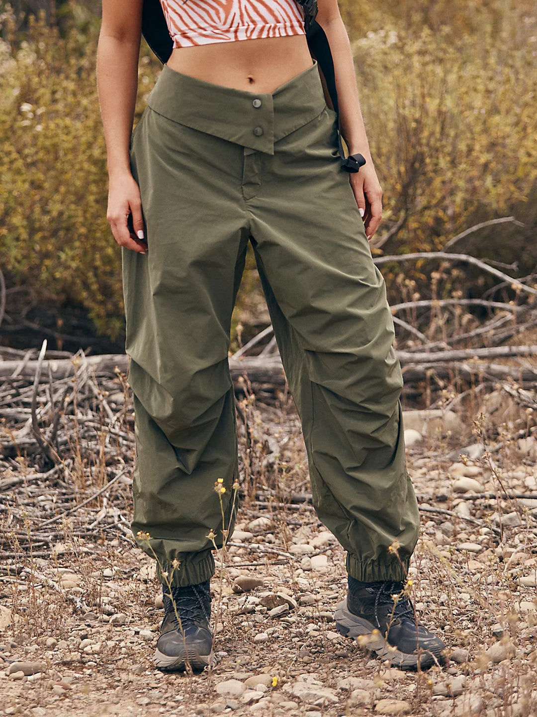 Dame Outdoor Cargo-bukser med bred pasform og elastisk talje Stilla