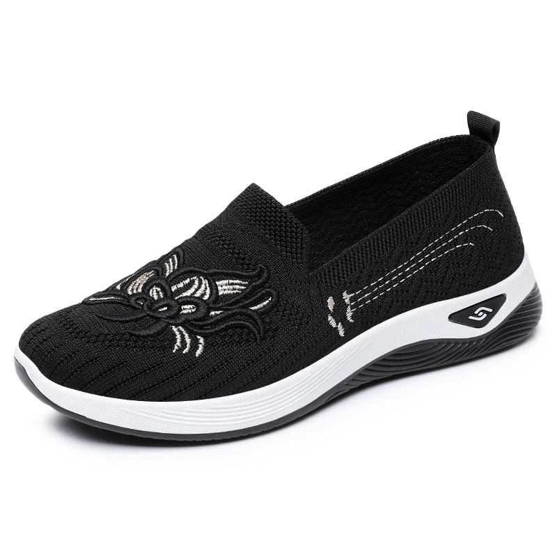 Dame Komfortable Slip-On Sneakers med fint broderi og fleksibelt sålemateriale Stilla