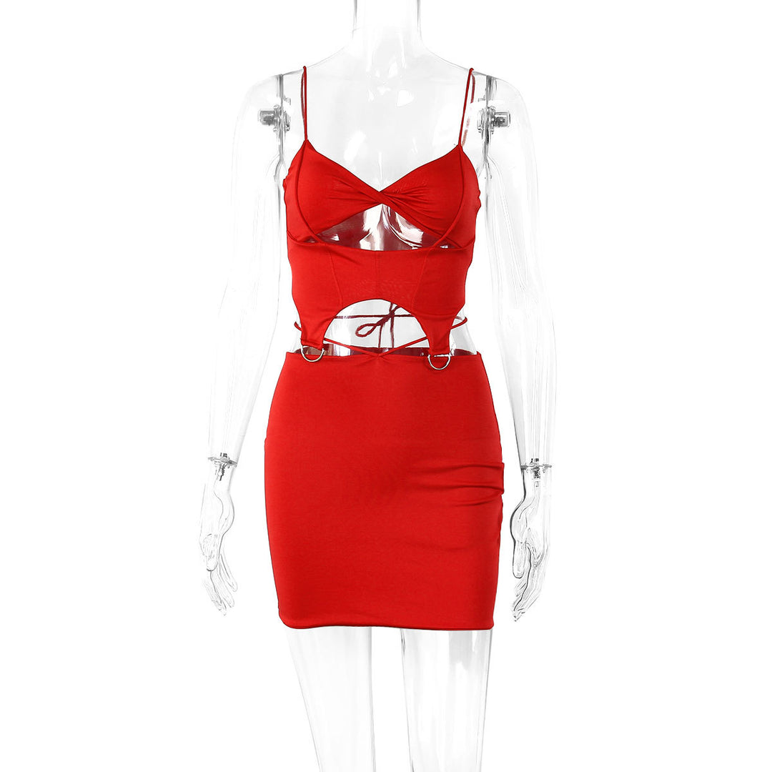 Dame figursyet Cut-Out Minikjole med ringformede accenter Stilla