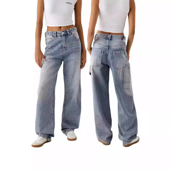 Dame jeans med bredt skåret ben Stilla