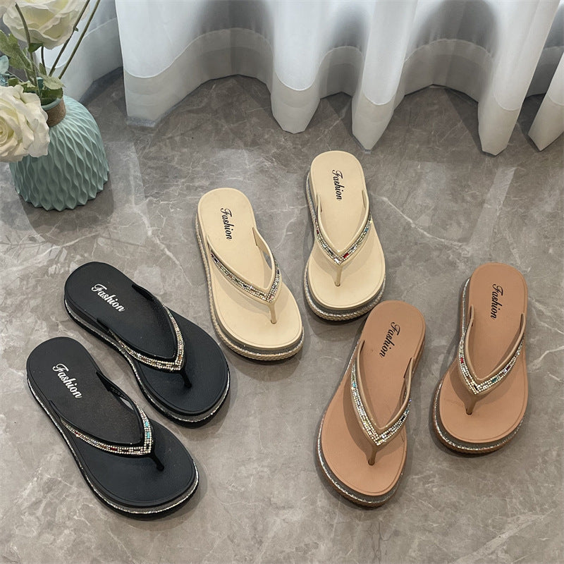 Dame Elegant og glitrende Tå-sandaler med høj kvalitet komfort Stilla