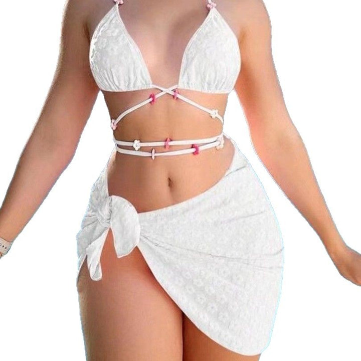 Damebikini med elegant indpakningsskørt og fine detaljer Stilla