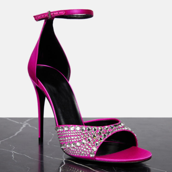 Dame Elegant Højglans Stiletto Sandaler med Rhinsten-Accenter Stilla