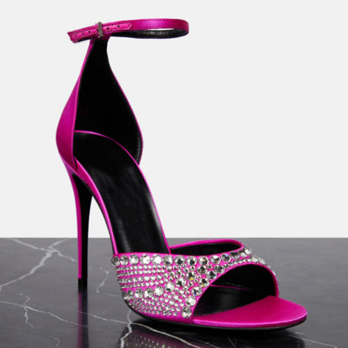 Dame Elegant Højglans Stiletto Sandaler med Rhinsten-Accenter Stilla