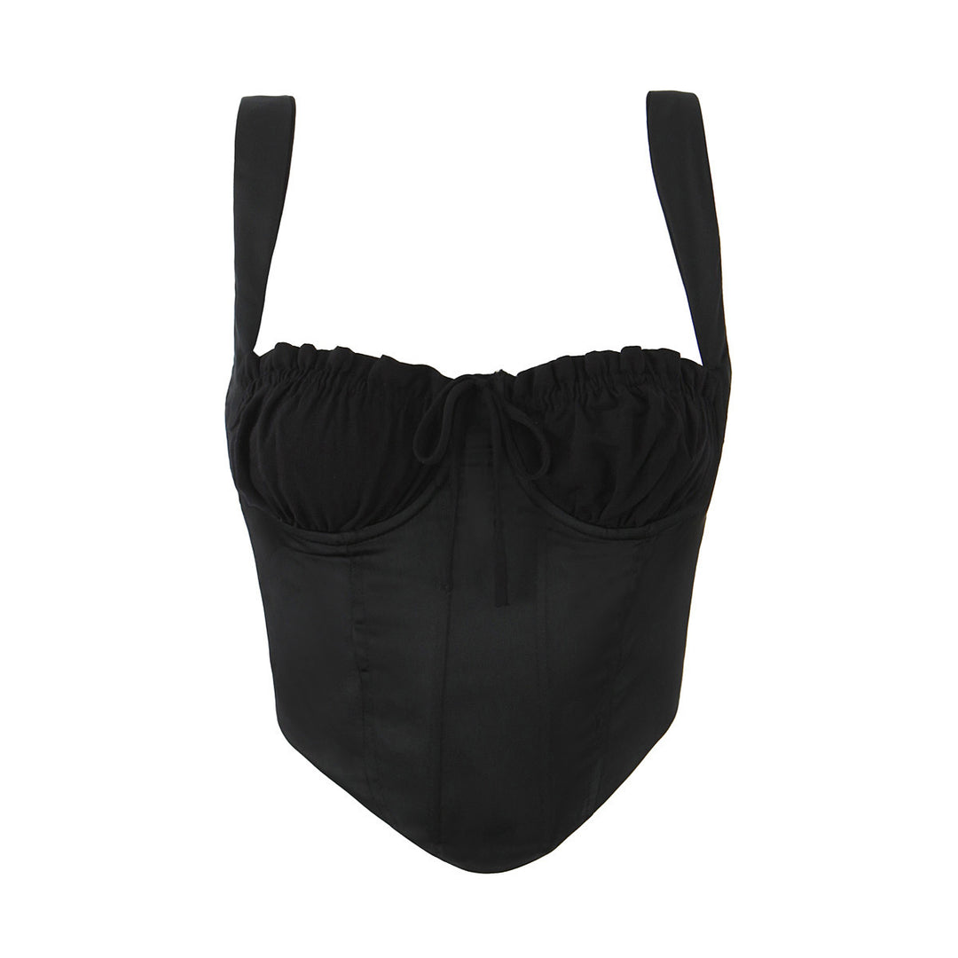 Dame Corsage-top med justerbare stropper og elegant ruffles design Stilla