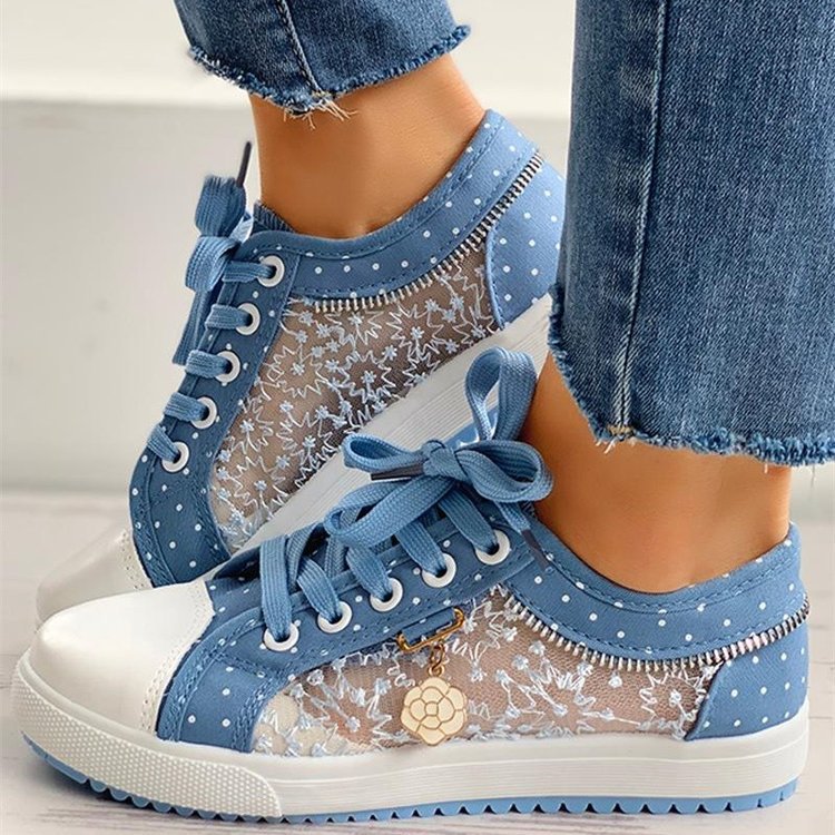 Dame nan lækre sneakers med plateau-sål og sidelukning med lynlås Skovae