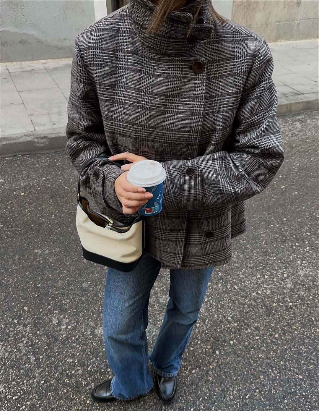 Kvinders ternet oversized jakke med høj krave Stilla