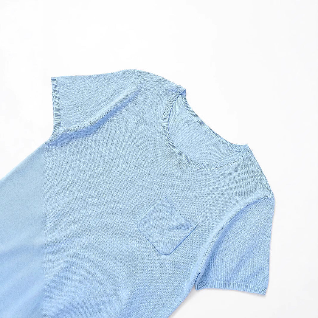 Femme Kortærmet Lomme T-shirt Stilla