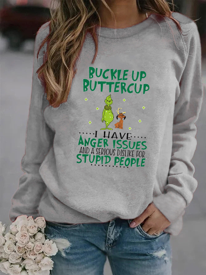 Kvinders sweatshirt med humoristisk citat og kreativt design Stilla