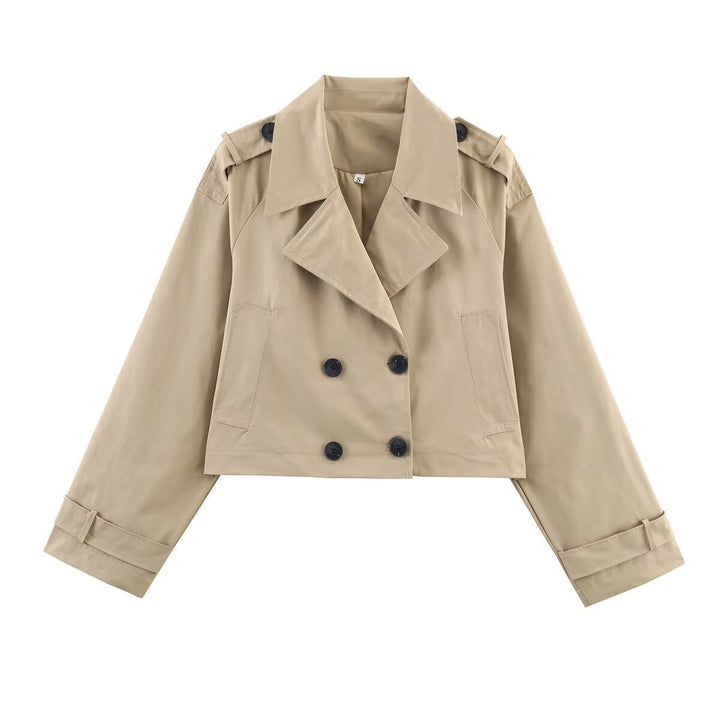 Damer mode kort trench coat jakke Stilla