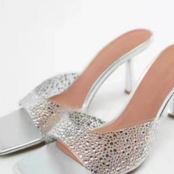 Dame Glitrende High Heels Sandaler Stilla
