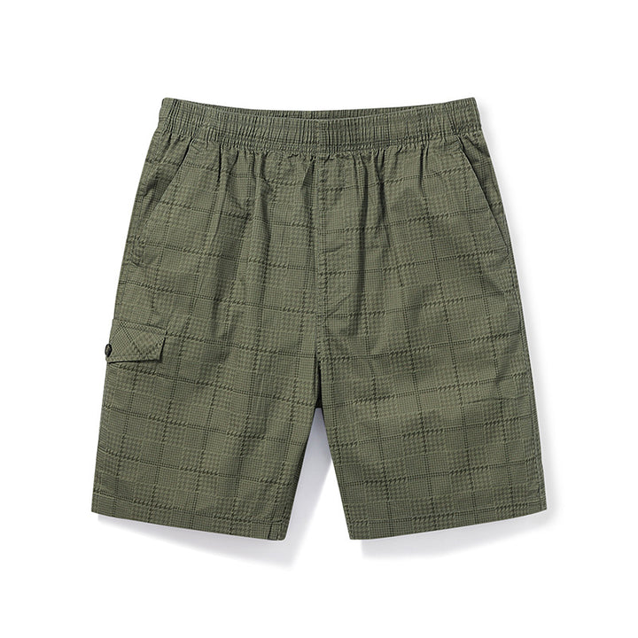 Herrer afslappede plaid shorts med elastisk linning og praktiske sidelommer Stilla