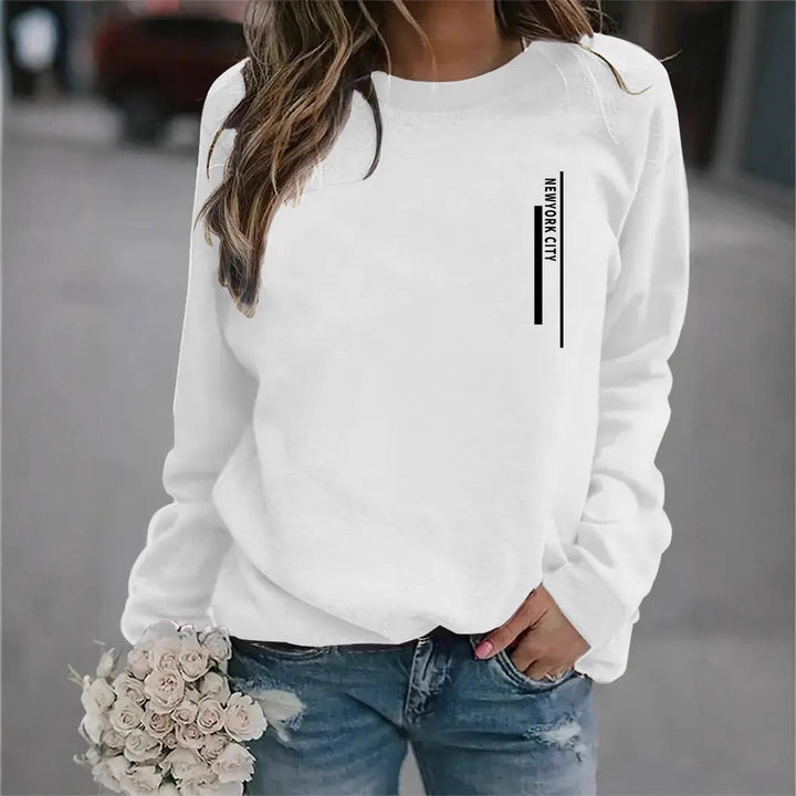 Kvinders sweatshirt med moderne bytryk Stilla