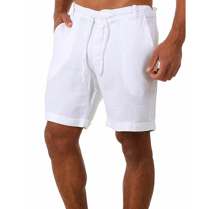 Herre afslappede linned korte shorts med justerbar talje og praktiske lommer Stilla