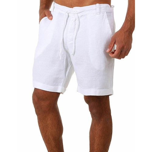 Herre afslappede linned korte shorts med justerbar talje og praktiske lommer Stilla