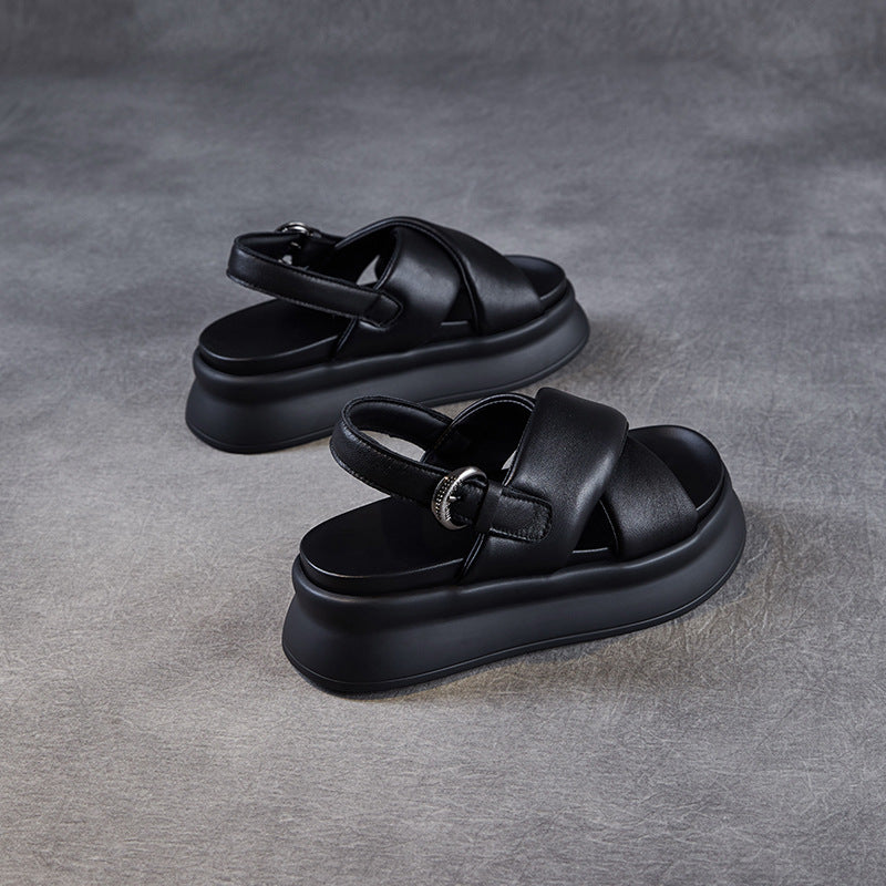 Dame Chunky Platform Slide Sandaler med justerbar spænde Stilla