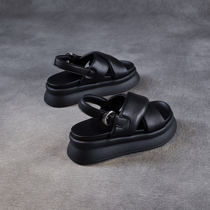 Dame Chunky Platform Slide Sandaler med justerbar spænde Stilla