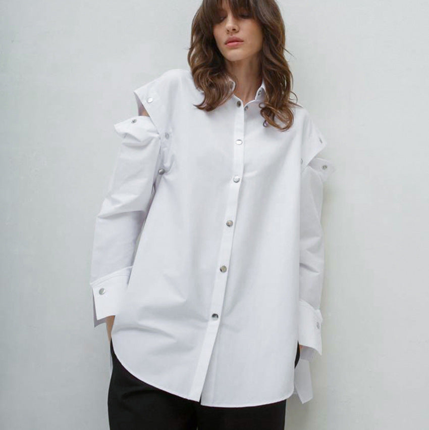 Dame Oversized Skjorte med struktureret design og modige detaljer Stilla