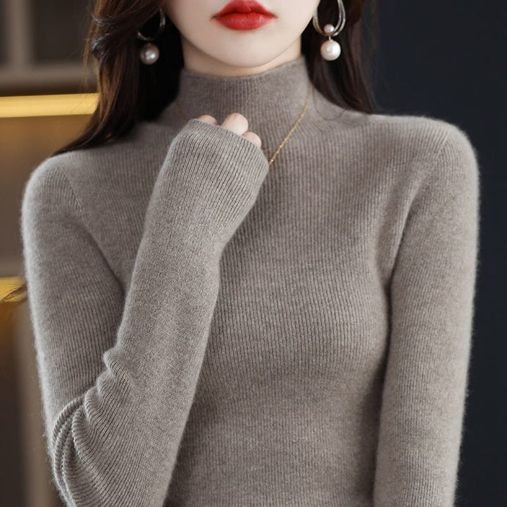 Dame elegant turtleneck sweater lavet af fin strik Stilla