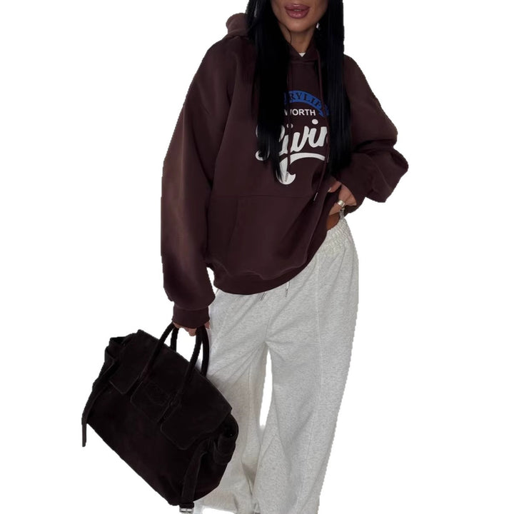 Kvinders afslappede hoodie med originalt print og oversized pasform Stilla