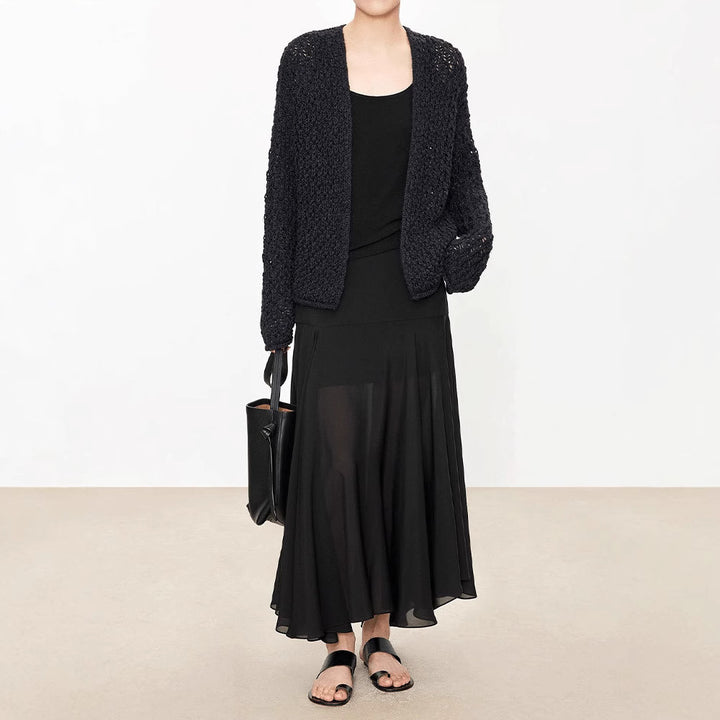 Kvindernes elegante maxi nederdel med asymmetrisk snit Stilla