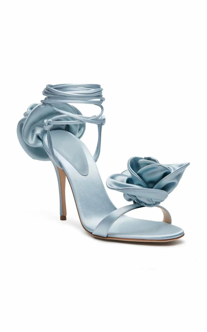 Femme Elegante Høje Hæle Sandaler med Floral Accent Stilla