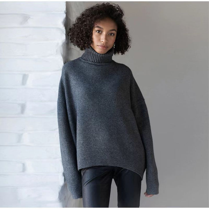 Dame hyggelig rullekrave sweater Stilla