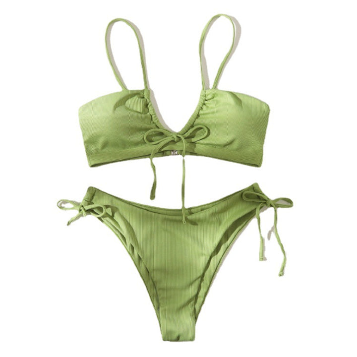 Dame bikini-sæt med justerbart snøre-design og højtaljeret underdel Stilla