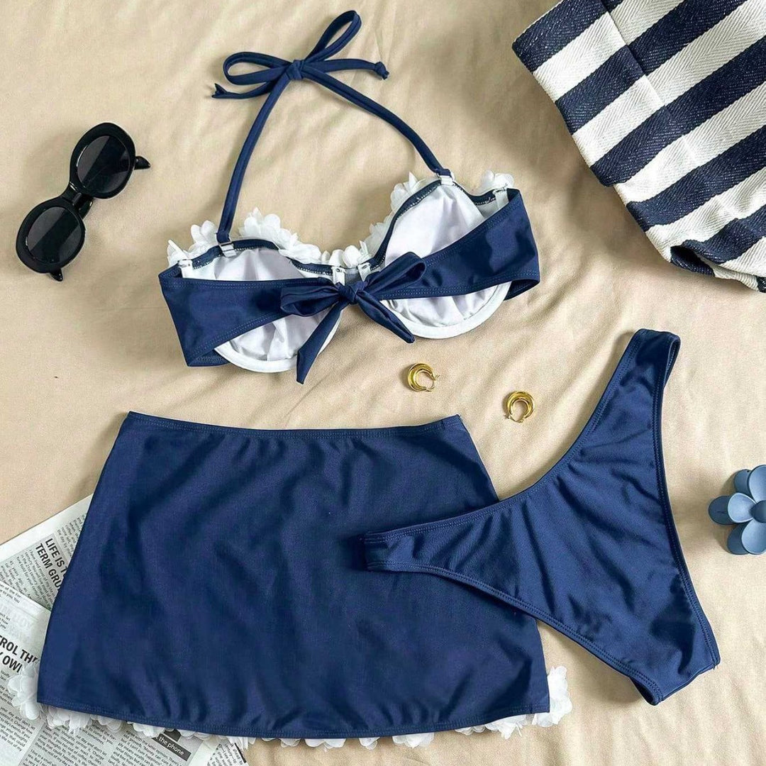 Dame Bikini med feminine blomsterapplikationer Skovae