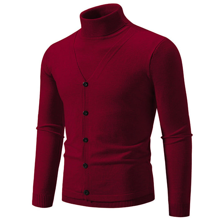 Stilfuld herre rullekrave cardigan trøje Stilla