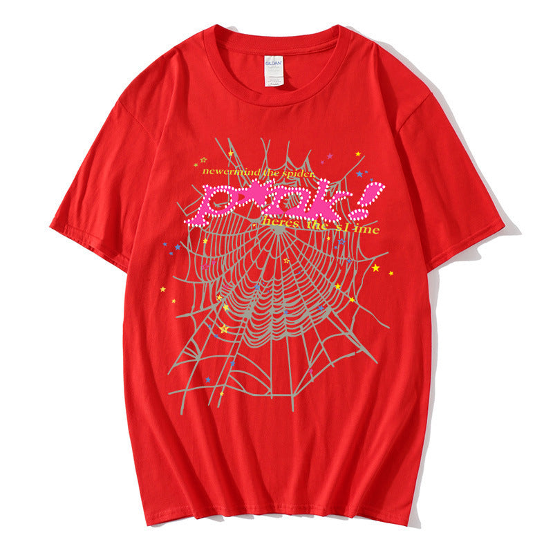 Kvinders afslappede T-shirt med kreativ edderkoppespind design Skovae