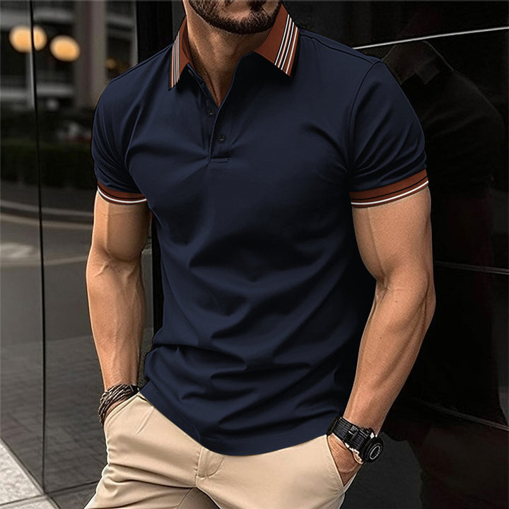 Herrer Polo shirt med moderne krave design Stilla