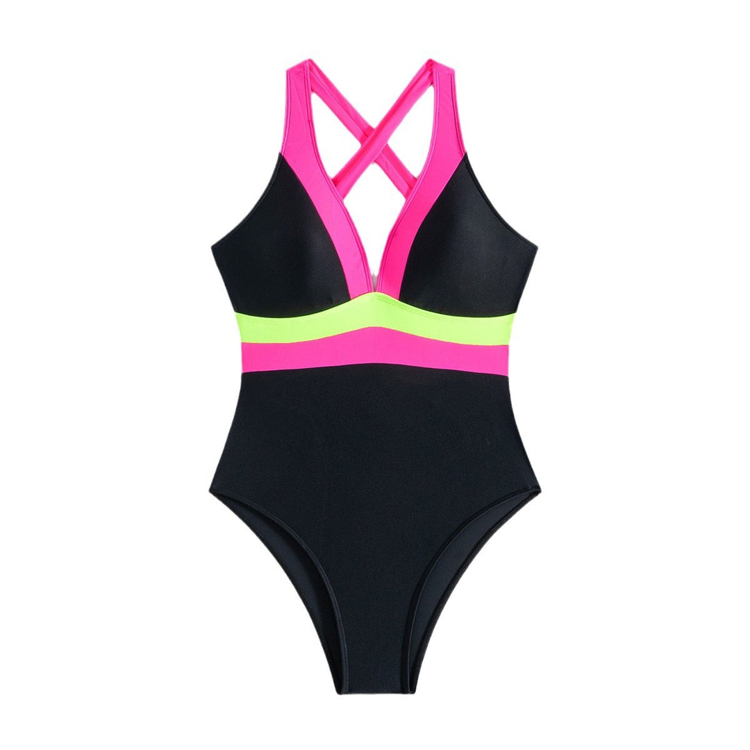 Dame enhed badedragt med kreativ farvesnit og sporty design Stilla